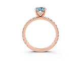 Rose gold Oval Cut Cut Diamond Pavé Band with Four-Prong Setting_3
