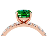 Rose gold Oval Cut Cut Diamond Pavé Band with Four-Prong Setting_4