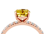 Rose gold Oval Cut Cut Diamond Pavé Band with Four-Prong Setting_4