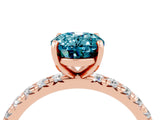 Rose gold Oval Cut Cut Diamond Pavé Band with Four-Prong Setting_4