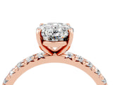 Rose gold Oval Cut Cut Diamond Pavé Band with Four-Prong Setting_4