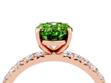 Rose gold Oval Cut Cut Diamond Pavé Band with Four-Prong Setting_4