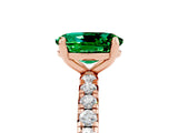 Rose gold Oval Cut Cut Diamond Pavé Band with Four-Prong Setting_5