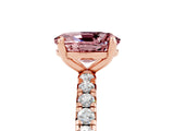 Rose gold Oval Cut Cut Diamond Pavé Band with Four-Prong Setting_5