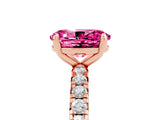 Rose gold Oval Cut Cut Diamond Pavé Band with Four-Prong Setting_5