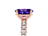 Rose gold Oval Cut Cut Diamond Pavé Band with Four-Prong Setting_5