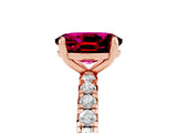 Rose gold Oval Cut Cut Diamond Pavé Band with Four-Prong Setting_5