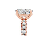 Rose gold Oval Cut Cut Diamond Pavé Band with Four-Prong Setting_5