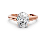 Rose gold Oval Cut Cut Diamond Solitaire Engagement Ring with Tapered Plain Band and Four-Prong Setting_15