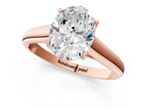 Rose gold Oval Cut Cut Diamond Solitaire Engagement Ring with Tapered Plain Band and Four-Prong Setting_16