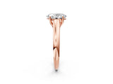 Rose gold Oval Cut Cut Diamond Solitaire Engagement Ring with Tapered Plain Band and Four-Prong Setting_17