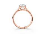 Rose gold Oval Cut Cut Diamond Solitaire Engagement Ring with Tapered Plain Band and Four-Prong Setting_18
