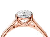 Rose gold Oval Cut Cut Diamond Solitaire Engagement Ring with Tapered Plain Band and Four-Prong Setting_19
