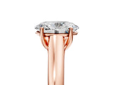 Rose gold Oval Cut Cut Diamond Solitaire Engagement Ring with Tapered Plain Band and Four-Prong Setting_20