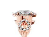 Rose gold Oval Cut Cut Halo Diamond Infinity Band with Four-Prong Setting_14