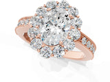 Rose gold Oval Cut Cut Halo Diamond Pavé Engagement Ring with Milgrain Detailing_16