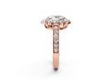 Rose gold Oval Cut Cut Halo Diamond Pavé Engagement Ring with Milgrain Detailing_17