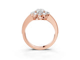 Rose gold Oval Cut Cut Halo Diamond Pavé Engagement Ring with Milgrain Detailing_6