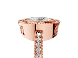 Rose gold Oval Cut Cut Halo Pavé Diamond Ring_18