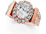 Rose gold Oval Cut Cut Halo Split Shank Prong Set Ring_4