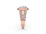 Rose gold Oval Cut Cut Halo Split Shank Prong Set Ring_5