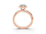 Rose gold Oval Cut Cut Halo Split Shank Prong Setting Ring_3