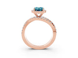 Rose gold Oval Cut Cut Halo Split Shank Prong Setting Ring_3