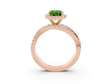 Rose gold Oval Cut Cut Halo Split Shank Prong Setting Ring_3