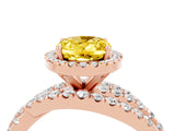Rose gold Oval Cut Cut Halo Split Shank Prong Setting Ring_4