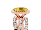 Rose gold Oval Cut Cut Halo Split Shank Prong Setting Ring_5