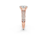 Rose gold Oval Cut Cut Pave Diamond Engagement Ring with Channel Set Band and Four-Prong Setting_2