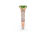 Rose gold Oval Cut Cut Pave Diamond Engagement Ring with Channel Set Band and Four-Prong Setting_2