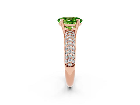 Rose gold Oval Cut Cut Pave Diamond Engagement Ring with Channel Set Band and Four-Prong Setting_2