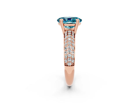 Rose gold Oval Cut Cut Pave Diamond Engagement Ring with Channel Set Band and Four-Prong Setting_2