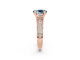 Rose gold Oval Cut Cut Pave Diamond Engagement Ring with Channel Set Band and Four-Prong Setting_2