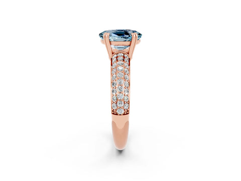 Rose gold Oval Cut Cut Pave Diamond Engagement Ring with Channel Set Band and Four-Prong Setting_2