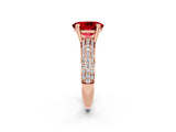 Rose gold Oval Cut Cut Pave Diamond Engagement Ring with Channel Set Band and Four-Prong Setting_2
