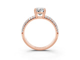 Rose gold Oval Cut Cut Pave Diamond Engagement Ring with Channel Set Band and Four-Prong Setting_3