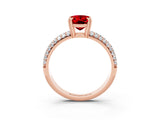 Rose gold Oval Cut Cut Pave Diamond Engagement Ring with Channel Set Band and Four-Prong Setting_3