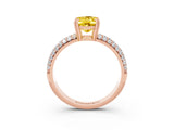 Rose gold Oval Cut Cut Pave Diamond Engagement Ring with Channel Set Band and Four-Prong Setting_3