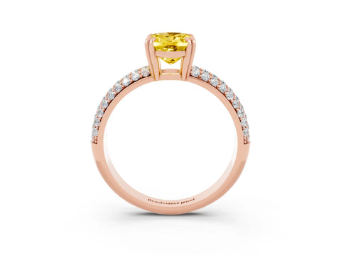 Rose gold Oval Cut Cut Pave Diamond Engagement Ring with Channel Set Band and Four-Prong Setting_3