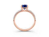Rose gold Oval Cut Cut Pave Diamond Engagement Ring with Channel Set Band and Four-Prong Setting_3