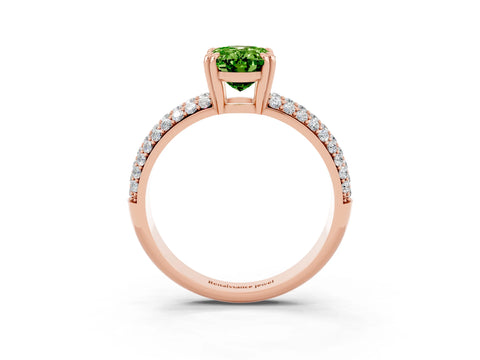 Rose gold Oval Cut Cut Pave Diamond Engagement Ring with Channel Set Band and Four-Prong Setting_3