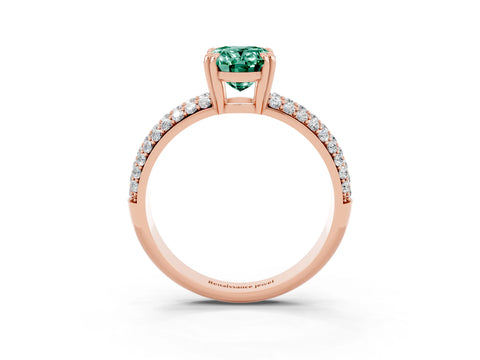 Rose gold Oval Cut Cut Pave Diamond Engagement Ring with Channel Set Band and Four-Prong Setting_3