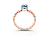 Rose gold Oval Cut Cut Pave Diamond Engagement Ring with Channel Set Band and Four-Prong Setting_3