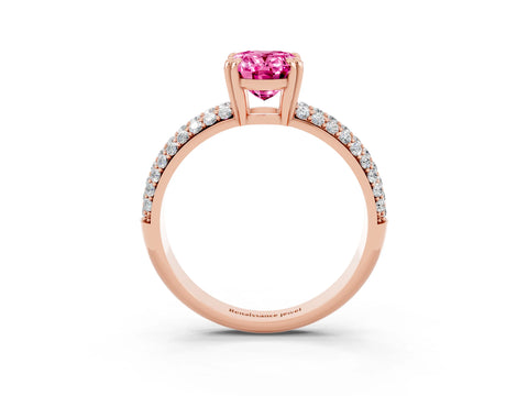 Rose gold Oval Cut Cut Pave Diamond Engagement Ring with Channel Set Band and Four-Prong Setting_3