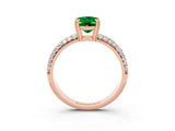 Rose gold Oval Cut Cut Pave Diamond Engagement Ring with Channel Set Band and Four-Prong Setting_3