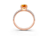 Rose gold Oval Cut Cut Pave Diamond Engagement Ring with Channel Set Band and Four-Prong Setting_3