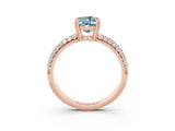 Rose gold Oval Cut Cut Pave Diamond Engagement Ring with Channel Set Band and Four-Prong Setting_3