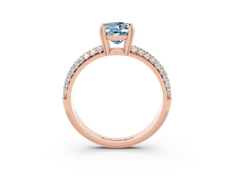 Rose gold Oval Cut Cut Pave Diamond Engagement Ring with Channel Set Band and Four-Prong Setting_3